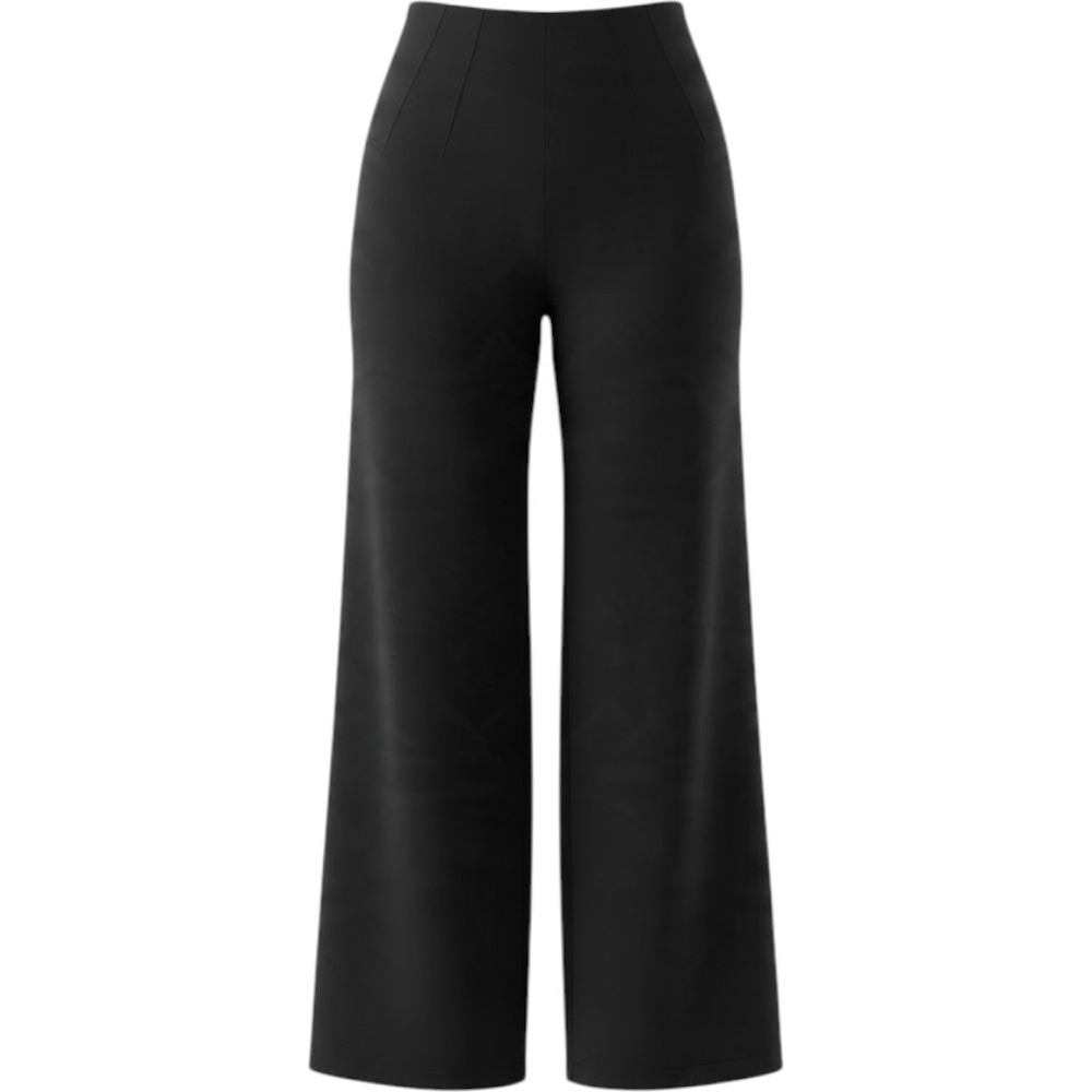 Chico's Travelers Black Wide Leg Pull On Pants Size 1S US 8/10S Petite Ribbed